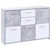Billig 🤩 Inter Link Kommode Sideboard Flavius Beton Nachbildung Weiß 2 Schubladen 5 Türen 🌟 -Günstiges Interlink Geschäft unnamed file 107