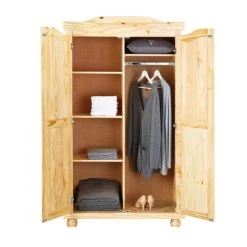Bestes Angebot 🔔 Inter Link Dielenschrank Genf Kiefer Massivholz Natur Lackiert ✔️