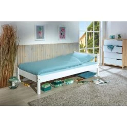 Schlussverkauf 🎁 Inter Link Bett Einzelbett Vilmar 90 X 200 Cm Weiss Massivholz Schlafzimmer ⭐
