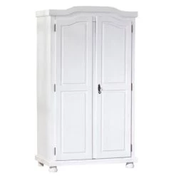 Budget 😉 Inter Link Schrank Im Landhausstil Kleiderschrank Schlafzimmerschrank Schlafzimmer Hedda Massivholz Weiß 2 Türen 🔥