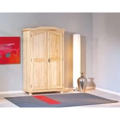 Rabatt ✔️ Inter Link Kleiderschrank Schlafzimmerschrank Schlafzimmer Landhausschrank Genf Massivholz Natur 2 Türen 👏 -Günstiges Interlink Geschäft unnamed file 345