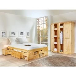 Bestpreis ✔️ Inter Link Funktionsbett Stauraumbett Einzelbett Class Massivholz Natur 140 X 200 Cm Inkl. Rost 🎉 -Günstiges Interlink Geschäft unnamed file 369