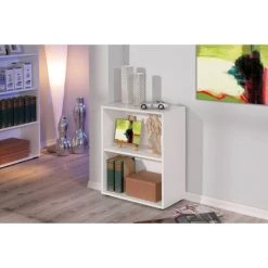 Budget ⭐ Inter Link Regal Bücherregal Büroregal Büro Wohnzimmer Arco MDF Weiß 1 Boden ⌛ -Günstiges Interlink Geschäft unnamed file 397
