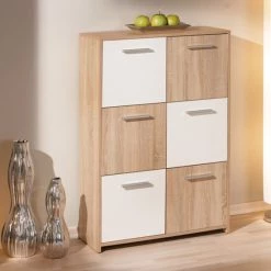 Bestes Angebot 🎁 Inter Link Kommode Sideboard Dielenkommode Dielenschrank Egadi 6-türig Sonoma Eiche Weiß 👏 -Günstiges Interlink Geschäft unnamed file 414