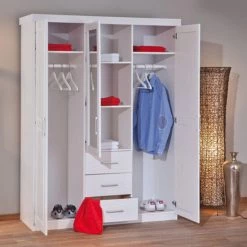 Am billigsten ❤️ Inter Link Kleiderschrank Schlafzimmerschrank Schlafzimmer Geraldo Massivholz Weiß 3 Schubladen 3 Türen Inkl. Spiegel 🛒 -Günstiges Interlink Geschäft unnamed file 418