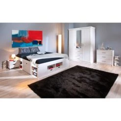 Am billigsten ❤️ Inter Link Kleiderschrank Schlafzimmerschrank Schlafzimmer Geraldo Massivholz Weiß 3 Schubladen 3 Türen Inkl. Spiegel 🛒 -Günstiges Interlink Geschäft unnamed file 419