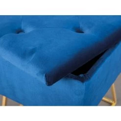 Bestes Angebot 😀 Inter Link Design Sitzhocker Inkl. Stauraum Hocker Samt Blau Mit Fußgest. Aus Metall 👏 -Günstiges Interlink Geschäft unnamed file 523