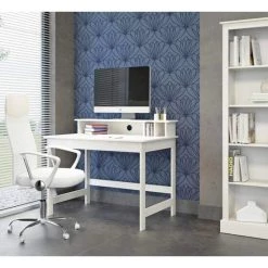 Schlussverkauf ✔️ Inter Link Schreibtisch HILDA Kiefer Massiv Weiss Lackiert 🔔 -Günstiges Interlink Geschäft unnamed file 547