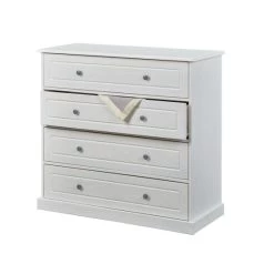 Bester Verkauf 🤩 Inter Link Kommode Marieka K4S Weiss Lackiert 2 Schubladen 👏