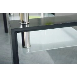 Auslauf 👏 Inter Link Couchtisch Glastisch Wohnzimmer Beistelltisch Dana Schwarz MDF Metall Inkl. Zweiter Ablagefläche 🔥 -Günstiges Interlink Geschäft unnamed file 610