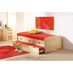 Bestes Angebot 💯 Inter Link Multifunktionsbett Stauraumbett Funktionsbett Kinderbett Gästebett Jugendbett Marinella Massiv Natur 3 Schubladen Inkl. Ausziehbarer Gästeliege 😍 -Günstiges Interlink Geschäft unnamed file 621