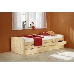 Bestes Angebot 💯 Inter Link Multifunktionsbett Stauraumbett Funktionsbett Kinderbett Gästebett Jugendbett Marinella Massiv Natur 3 Schubladen Inkl. Ausziehbarer Gästeliege 😍 -Günstiges Interlink Geschäft unnamed file 624