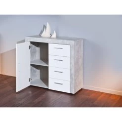 Coupon ❤️ Inter Link Kommode Schubladenschrank Sideboard Typ 1.3 Beton Weiss Hochglanz Nachbildung 💯 -Günstiges Interlink Geschäft unnamed file 678