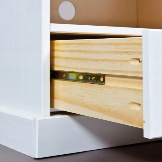 Großhandel ✔️ Inter Link TV Konsole Lowboard Westerland TV-12.2. Massivholz Weiss 3 Schubladen Inkl. Kabeldurchlass 🌟 7 Großhandel ✔️ Inter Link TV Konsole Lowboard Westerland TV-12.2. Massivholz Weiss 3 Schubladen Inkl. Kabeldurchlass 🌟 – Bild 5