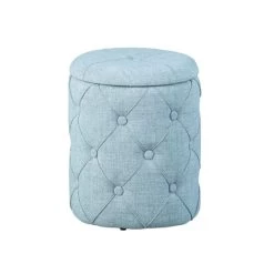 Coupon 🔔 Inter Link Design Sitzhocker Inkl. Stauraum Hocker Textil Grau Mit 22 Knöpfen 😀