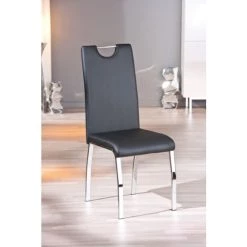 Rabatt ⭐ Inter Link 2 X Stuhl Küchenstuhl Esszimmerstuhl Texas Schwarz Chrom Softpolster 2er Set ⭐ -Günstiges Interlink Geschäft unnamed file 897