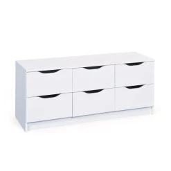 Bester Verkauf ❤️ Inter Link Kommode Schubladenschrank WESTPHALEN 6-B MDF Weiss 6 Schubladen 🥰