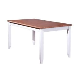 Angebote 👏 Inter Link Esstisch Im Landhausstil Westerland-1.2. Massivholz Weiss Sepia Braun 160 X 90 Cm Esszimmer 🌟