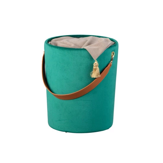 Brandneu 🔥 Inter Link Design Sitzhocker Inkl. Stauraum Hocker Samt Grün Mit Griff PU 🔔 5 Brandneu 🔥 Inter Link Design Sitzhocker Inkl. Stauraum Hocker Samt Grün Mit Griff PU 🔔 – Bild 3